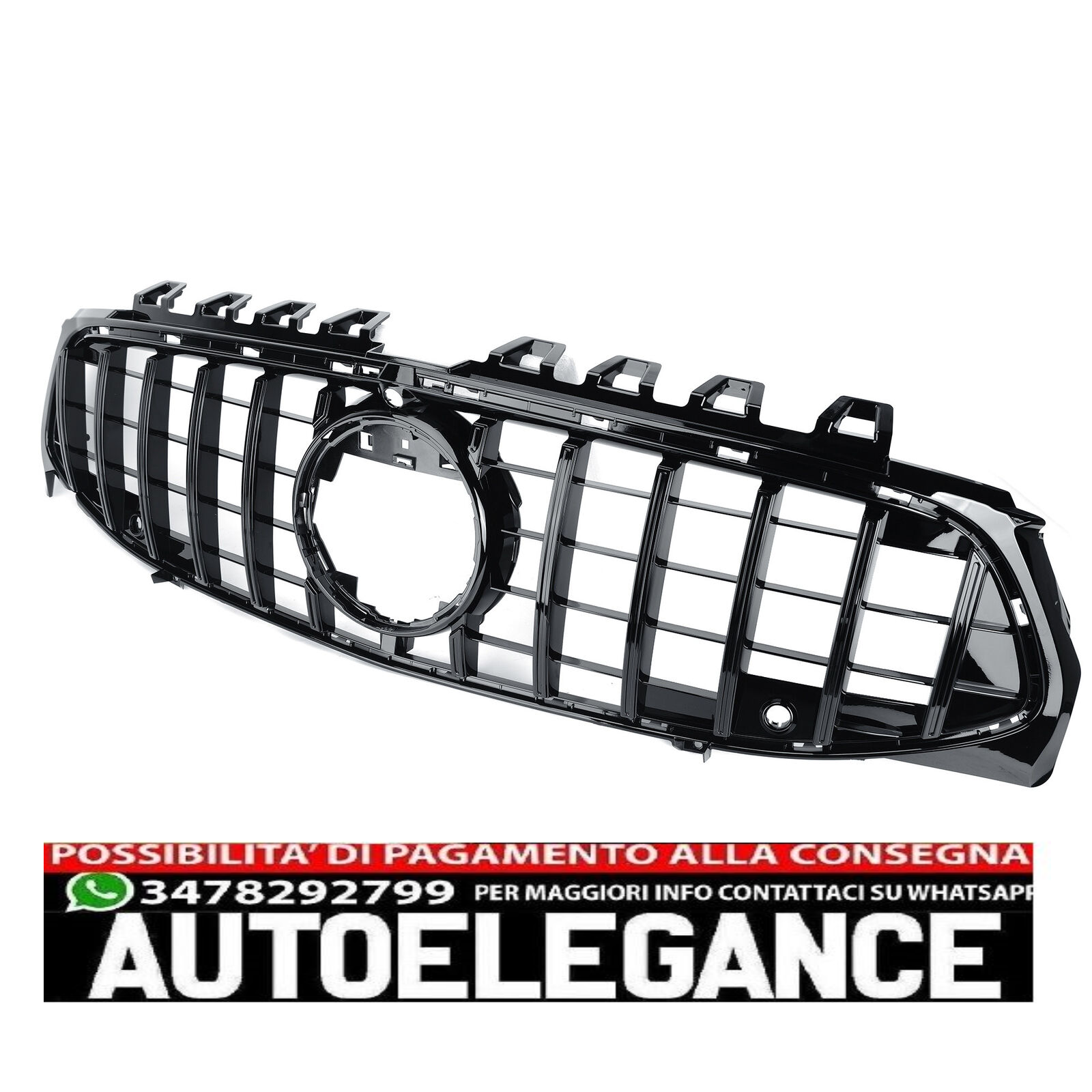 GRILLE PANAMERICANA SUITABLE FOR MERCEDES CLA C118 W118 X118 CAMERA BLACK