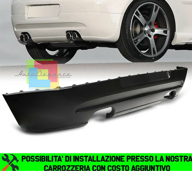 VW GOLF 5 V 03-08 SOTTO PARAURTI POSTERIORE DIFFUSORE QUATTRO SCARICHI ABS