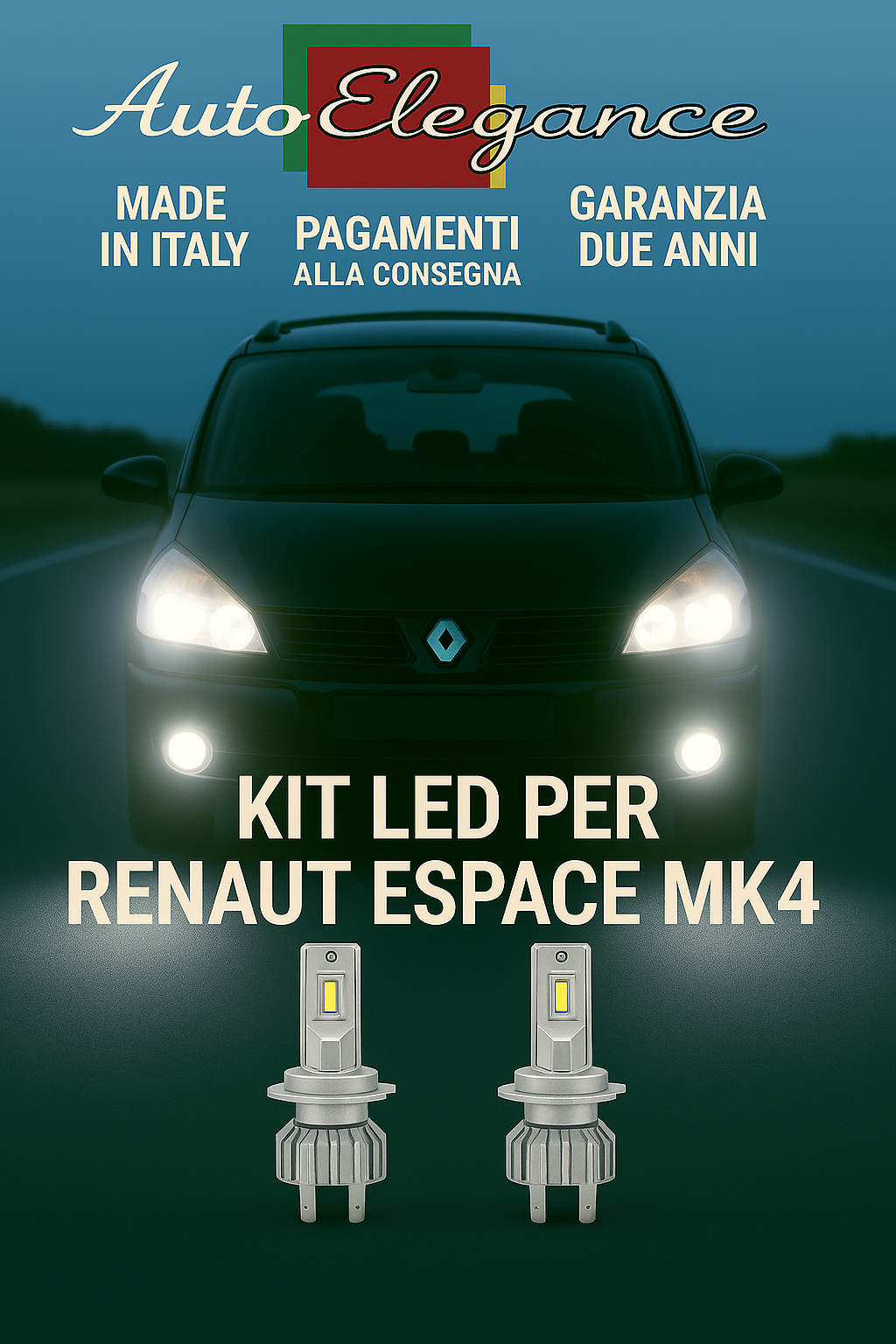 KIT LED H7 Abbaglianti 6000K per Renault Espace MK4 | Bianco CANBUS
