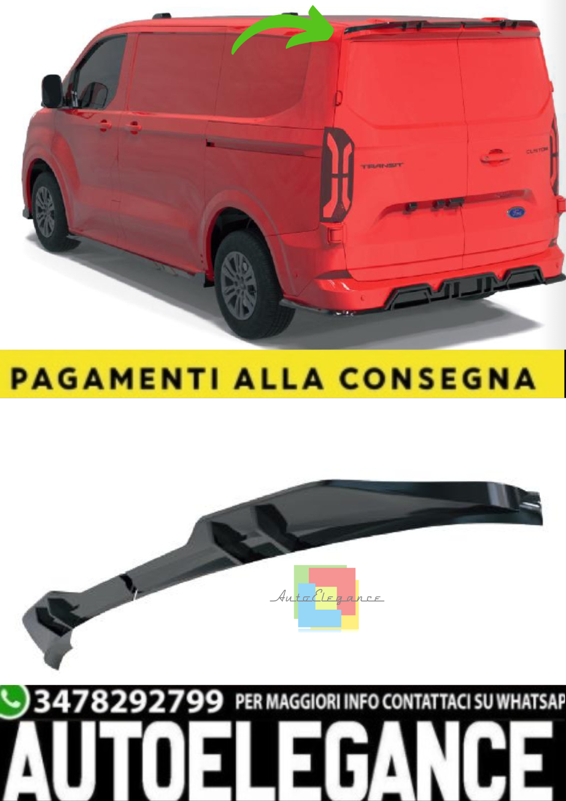 SPOILER (2 St&uuml;cke) f&uuml;r Ford Transit Custom Mk2 (2023