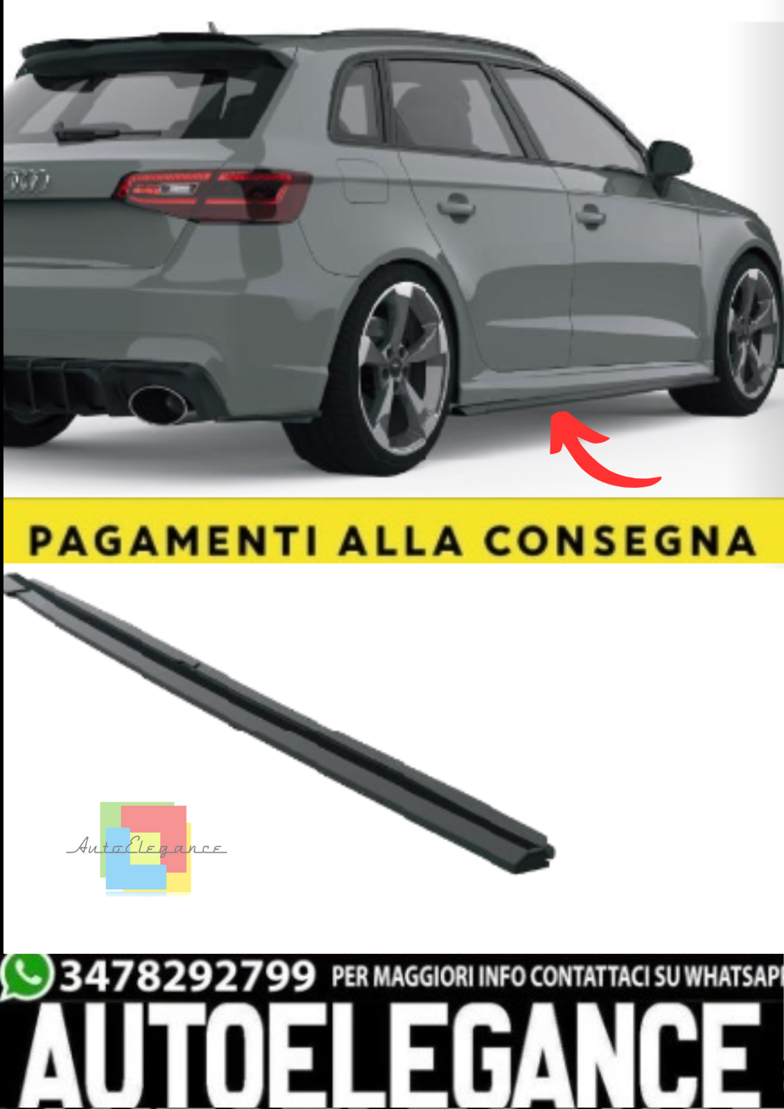 MINIGONNE Seitenlichter (2 St&uuml;cke) f&uuml;r Audi RS3 8V Sportback (2015&ndash;2016) &ndash;