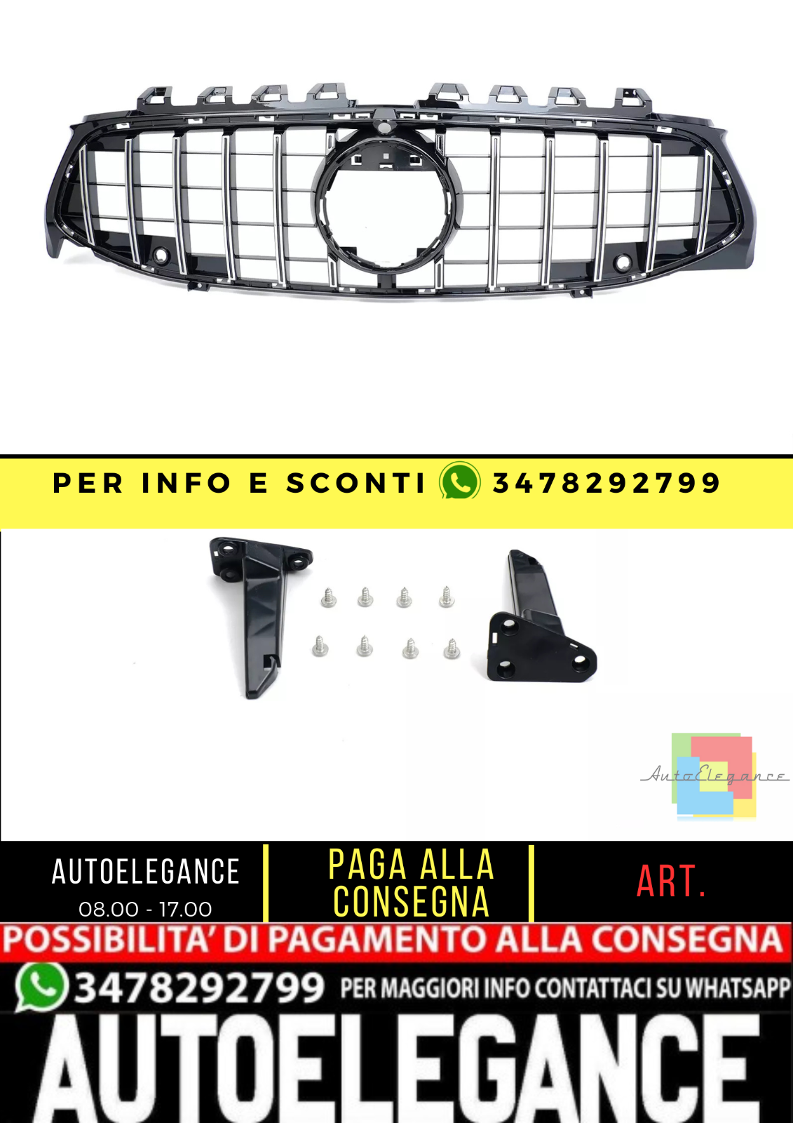 💕Griglia MERCEDES SPORT CLA C118 A118 W118💕PANAMERICANA