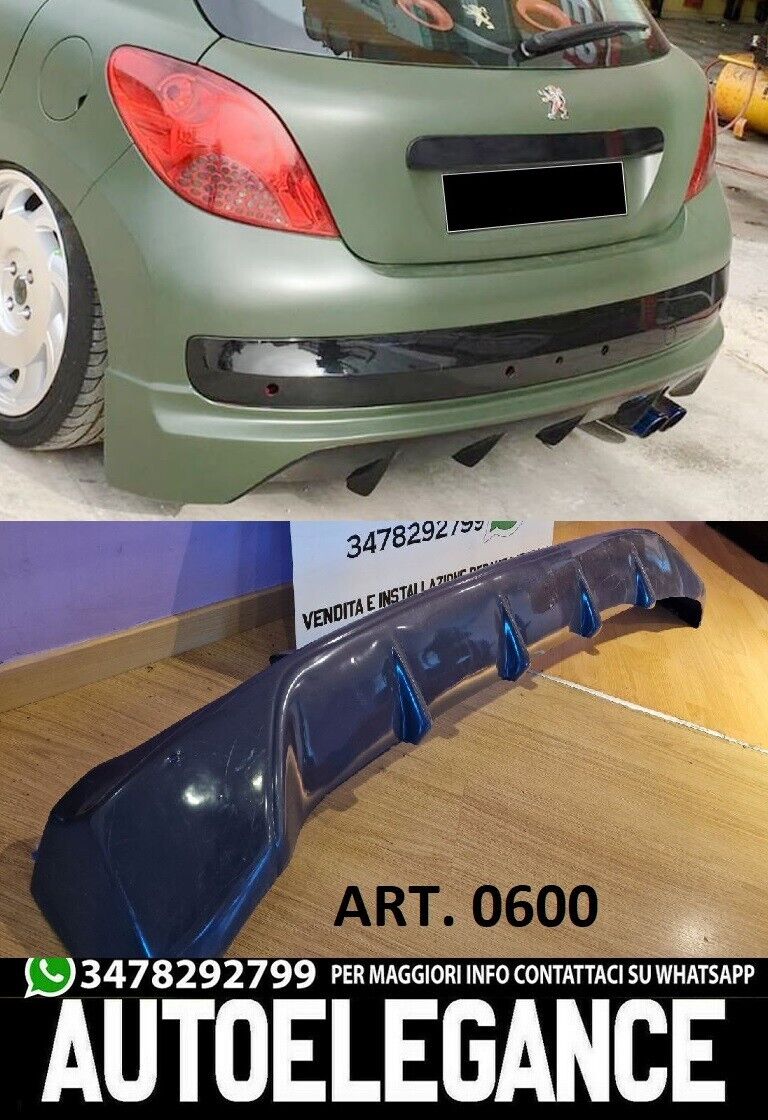Diffusor Dam Hinten F&uuml;r Peugeot 207 ABS Look Sport Tuning
