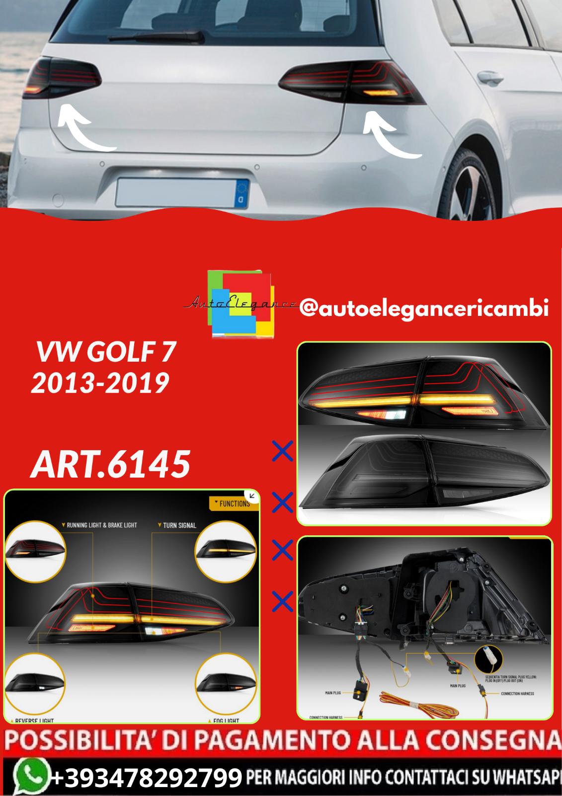 ART.6145 Faros traseros VW Golf 7 2013–2019