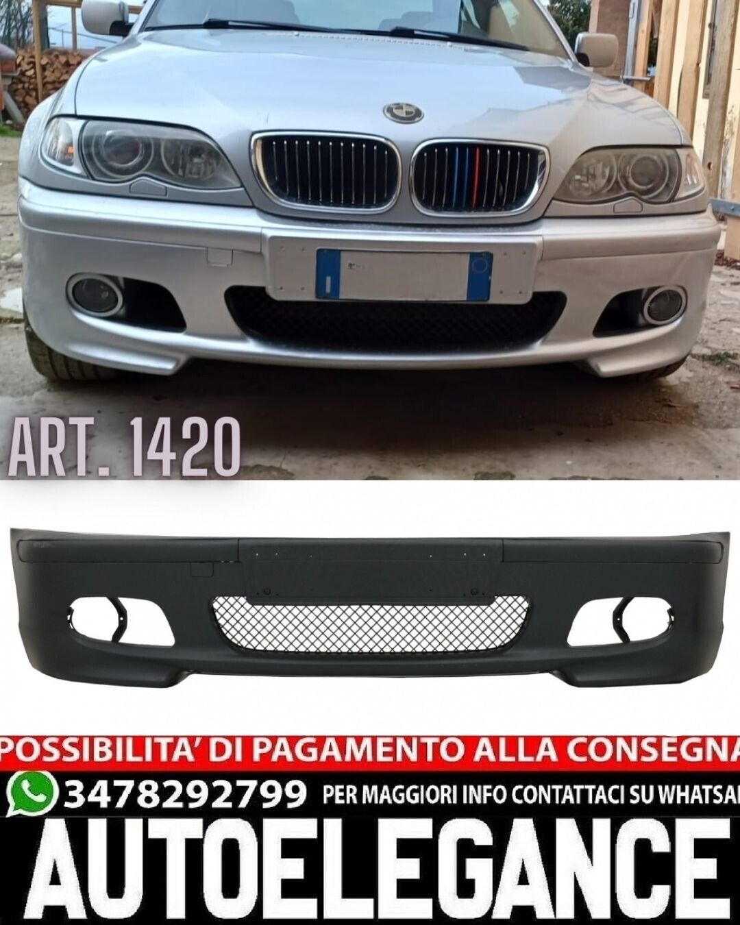 PARACHOQUES DELANTERO ADECUADO PARA BMW SERIE 3 E46 SEDAN 1997-2006 LOOK DEPORTI