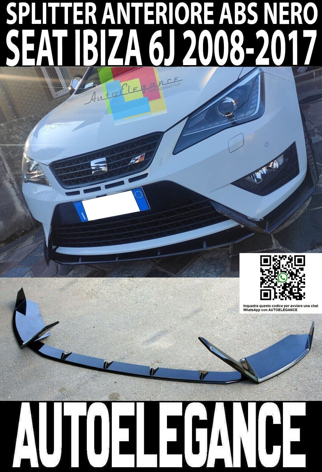 BAJO PARACHOQUES SEAT IBIZA 6J FR 2008+ SPOILER DELANTERO SPORTS SPLITTER ABS -