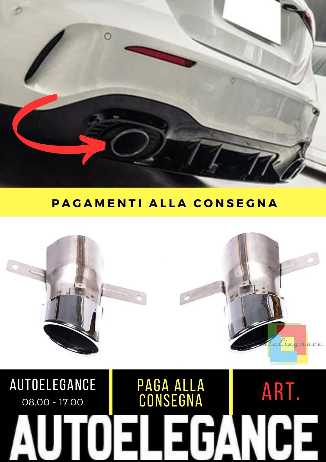 Terminali di Scarico adatto per Mercedes A-Class (W177) (C118) (H247) (X247)