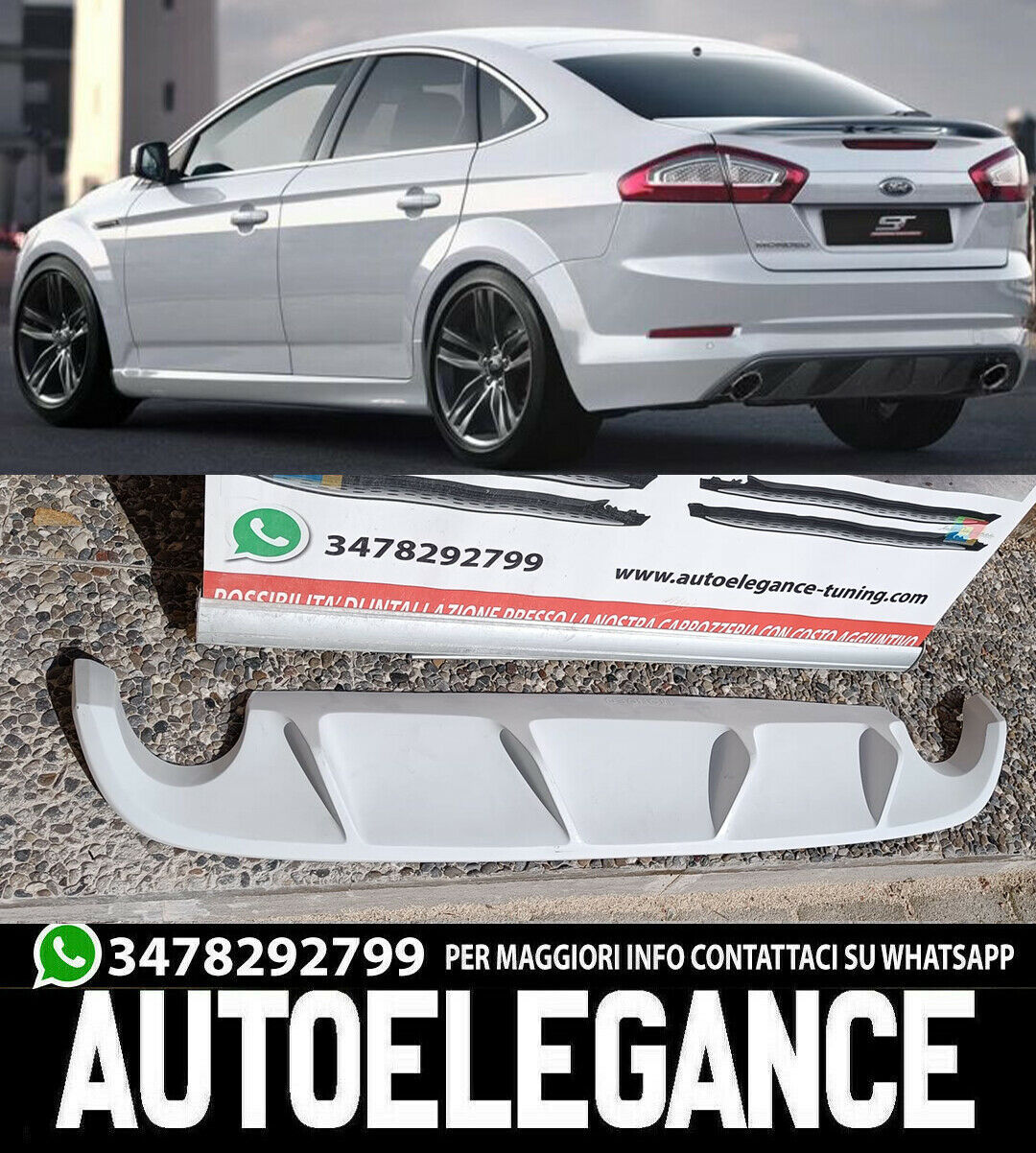 Ford Mondeo 4IV Difusor Trasero Abajo Parachoques Deportivo