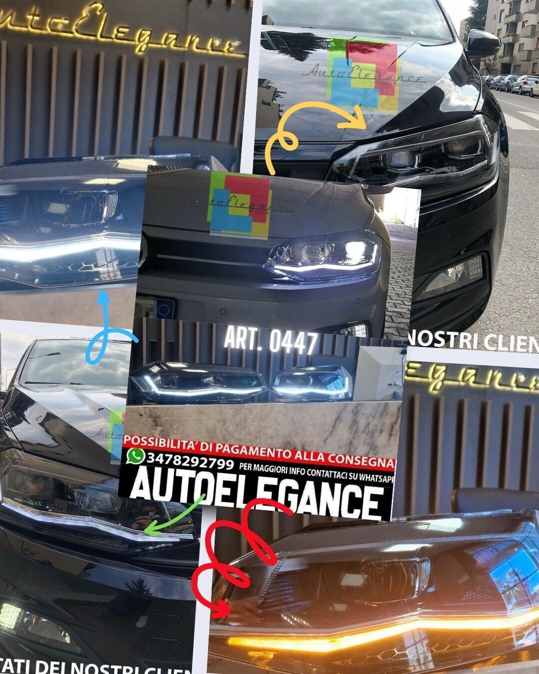 FARI ANTERIORI BIANCHI FULL LED ADATTI PER VW POLO AW1 2017+