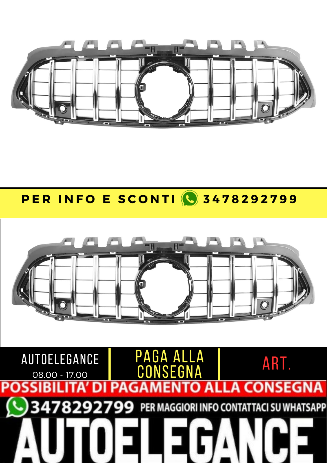 griglia adatta  Per MERCEDES RIGLIA CLASSE A W177 V177PANAMERICANA
