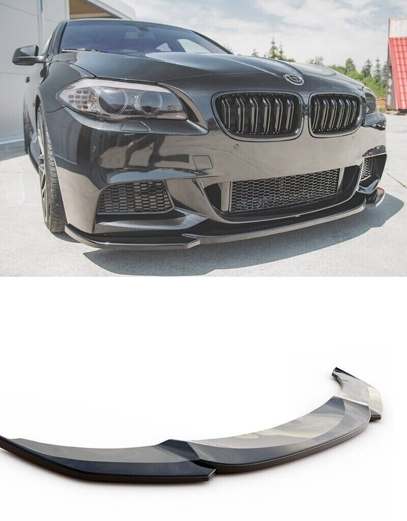 SPOILER UNTERER FRONTSTO&szlig;STANGE F&Uuml;R BMW 5ER F10 F11 SPLITTER SCHWARZGL&Auml;NZEND