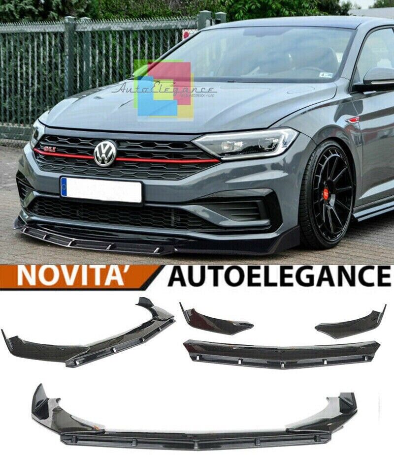 VW JETTA VII 7 2019+ FRONTSTO&szlig;STANGE SPLITTER-OPTIK GL&Auml;NZEND SCHWARZ RS - 3P -