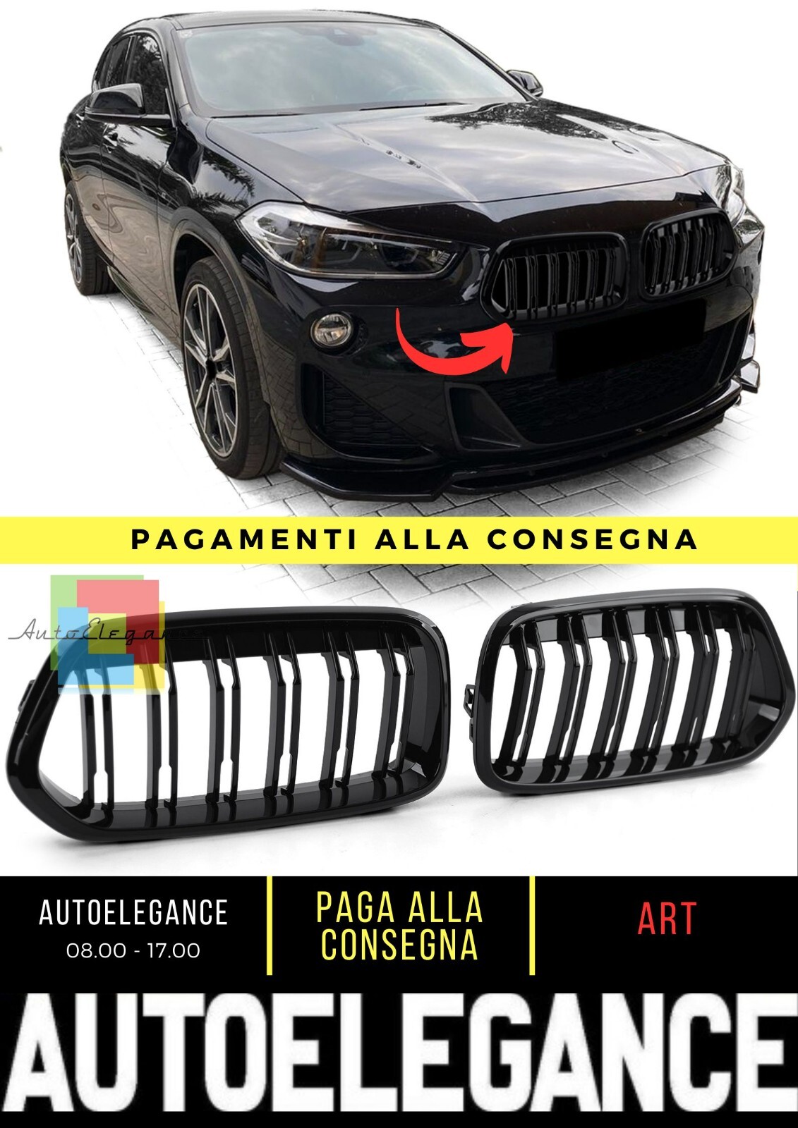 Griglia Sport Doppio Ponte Performance Gloss adatta per BMW X2 F39 da 18