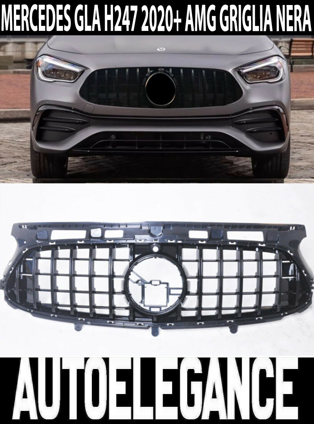 Mercedes Gla H247 2020 + Gitter Vorne AMG Panamericana Schwarz