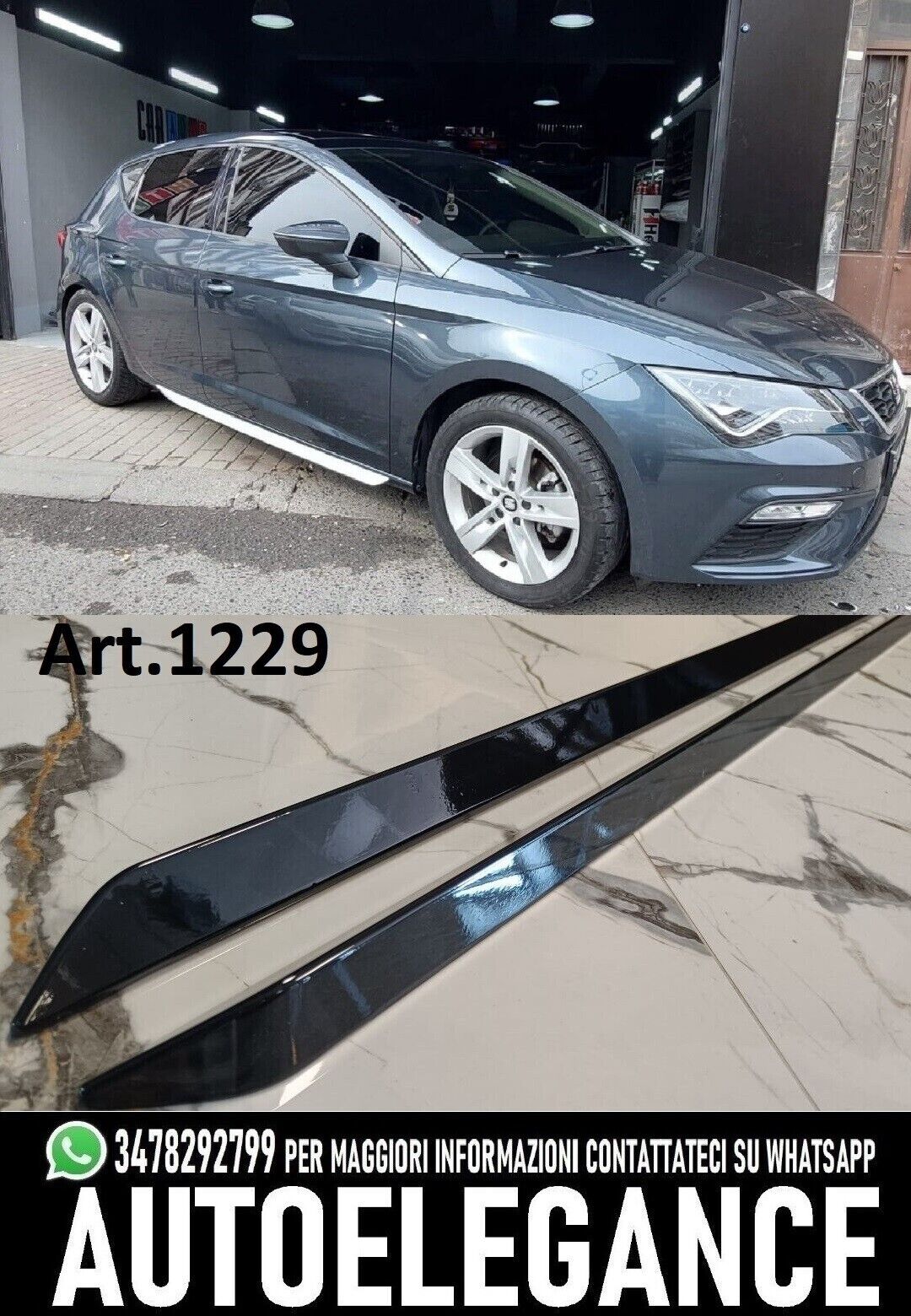 Schweller Geeignet F&uuml;r Seat Leon MK3 5F Facelift 2017-2020 Schwarz Gl&auml;nzend