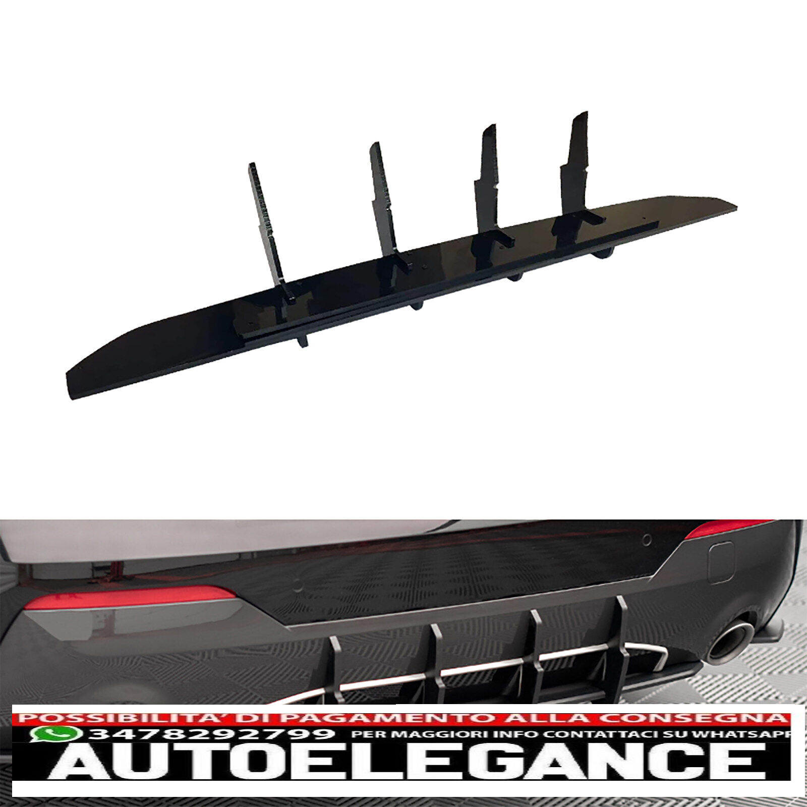 REAR BUMPER DIFFUSER FOR BMW 4 SERIES G22 G23 COUPE CABRIO M PACKAGE GLOSS BLACK