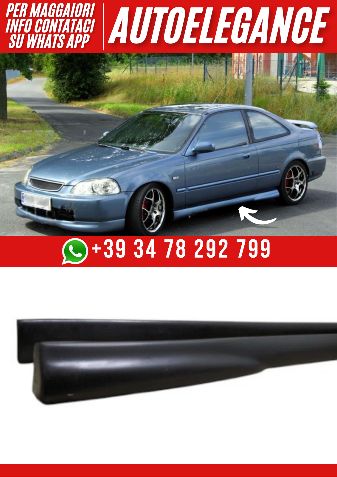 ??Faldones Laterales Compatibles Con HONDA Civic Coup&eacute; 1995&ndash;2001??