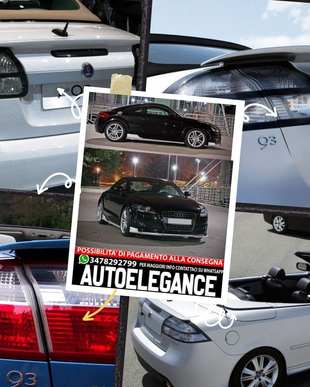 SPOILER  POSTERIORE ADATTO PER SAAB 9-3 YS3F CONVERTIBLE / CABRIO AERO STILE