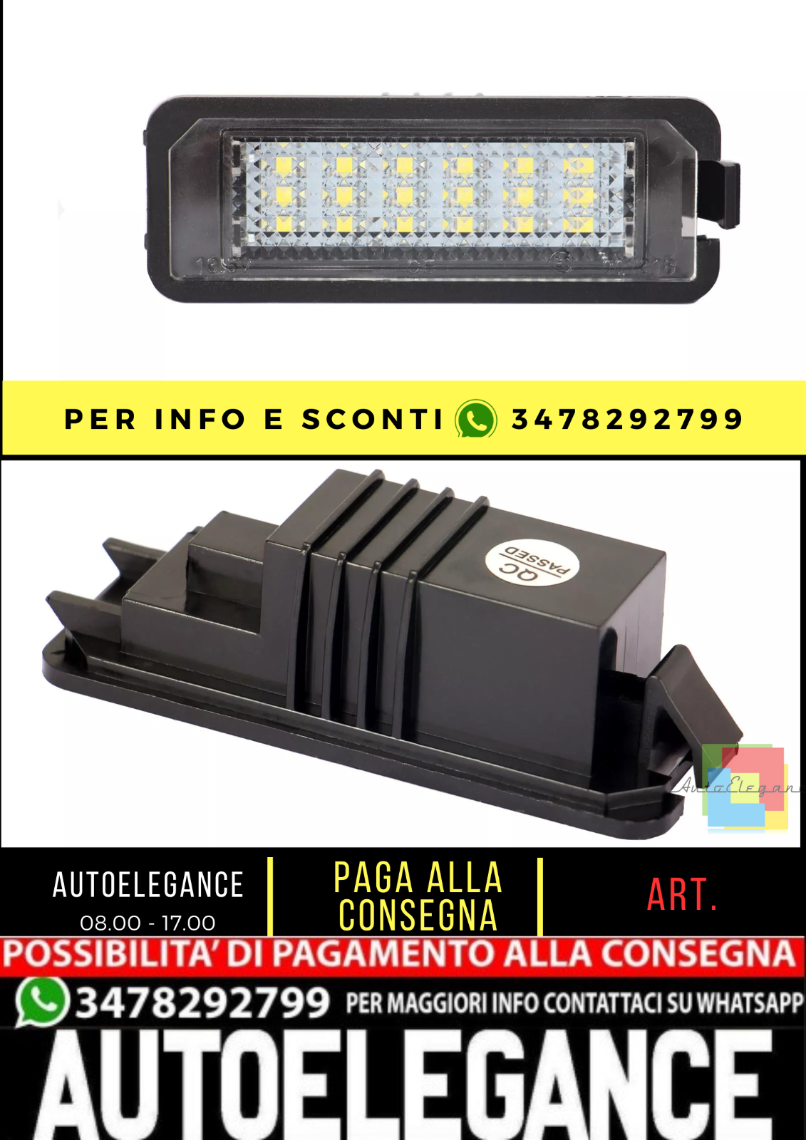 led luce targa adatta per Vw Polo 6N2