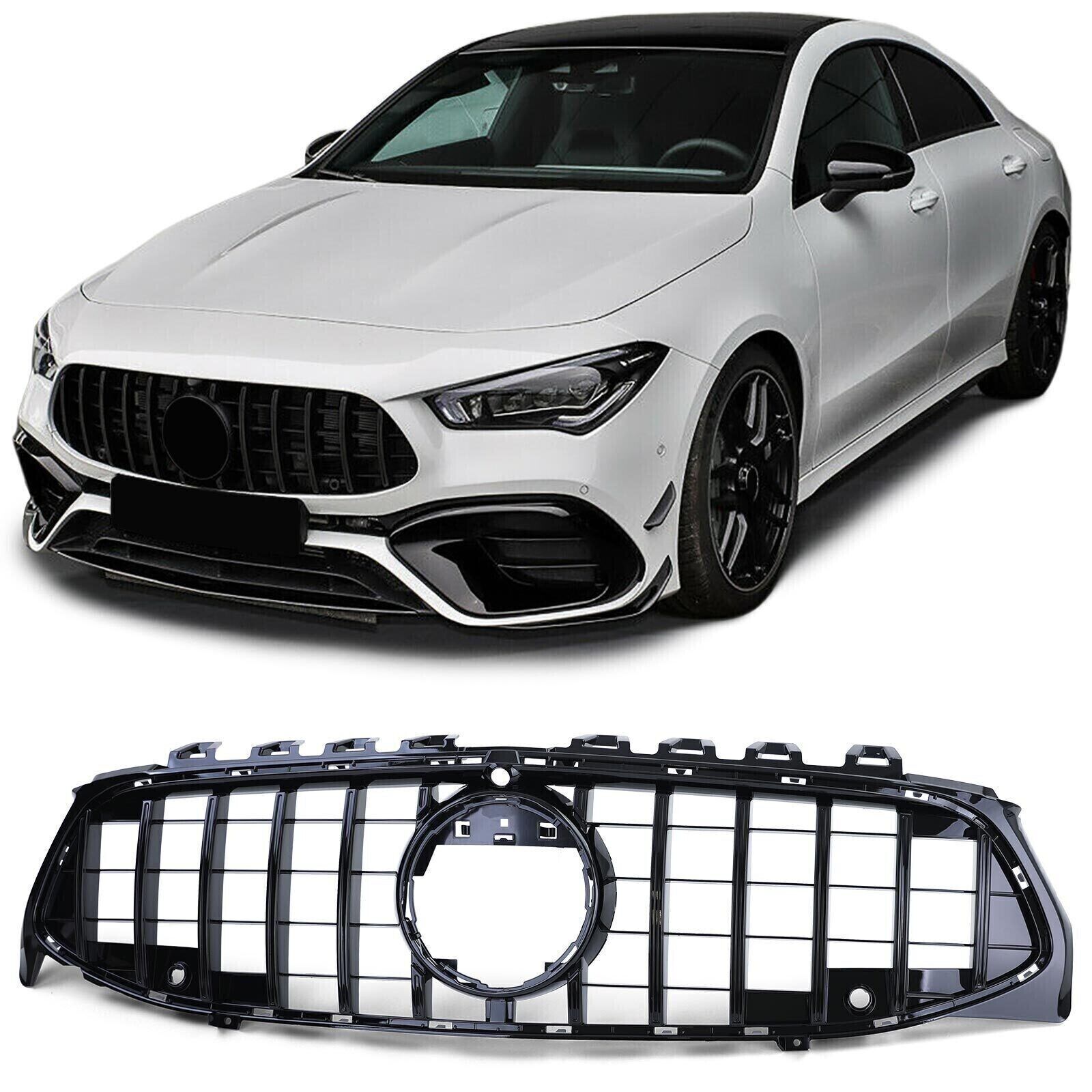 Calandre sport noir brillant pour Mercedes CLA C118 X118 &agrave; partir de 19
