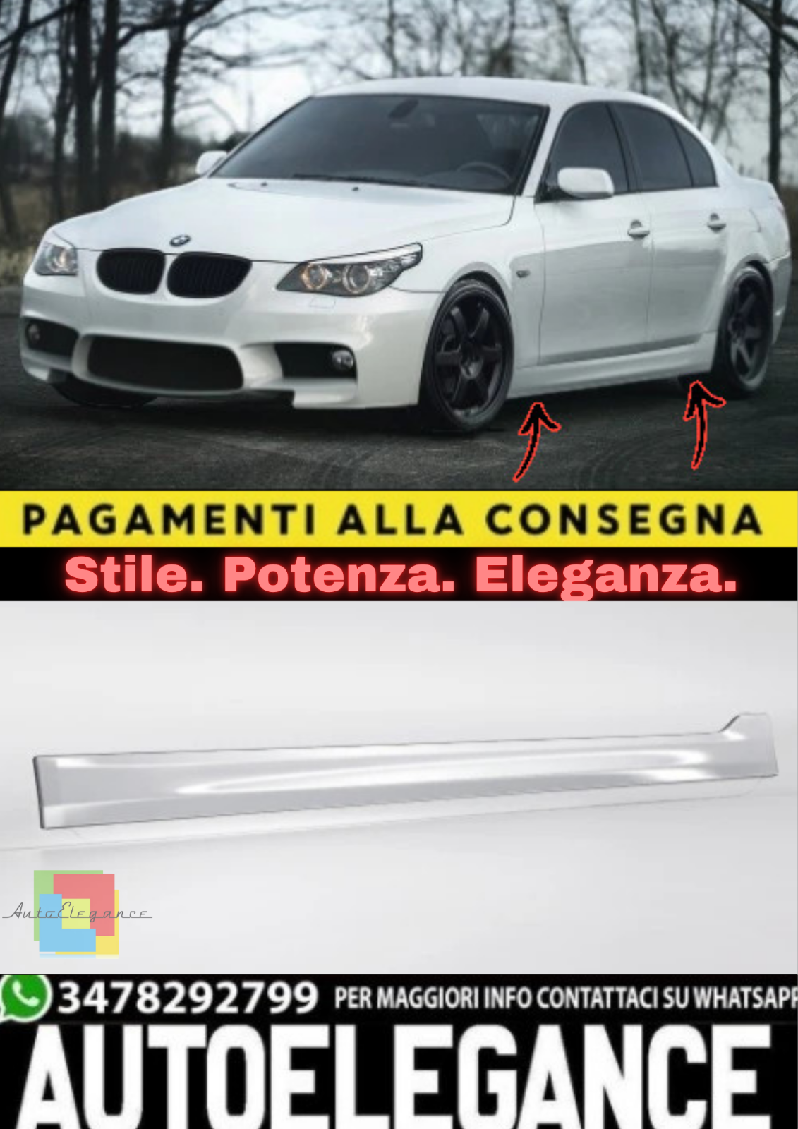 ?MINIGONNE LATERALI PER BMW SERIE 5 E60 (2003&ndash;2010)?