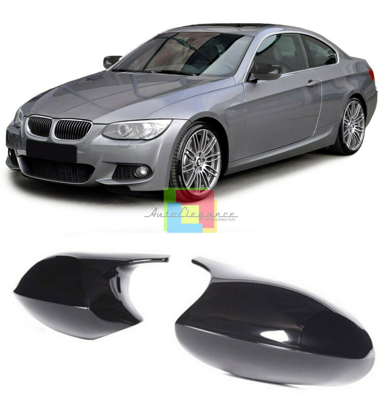 BMW Serie 3 E92 10-13 Spiegel Ersatzteile Kappen Spiegel Schwarz Gl&auml;nzend M3