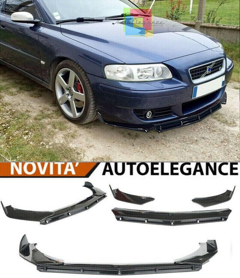VOLVO S60R V70R PARACHOQUES DELANTERO SPLITTER LOOK NEGRO BRILLO RS - 3P -