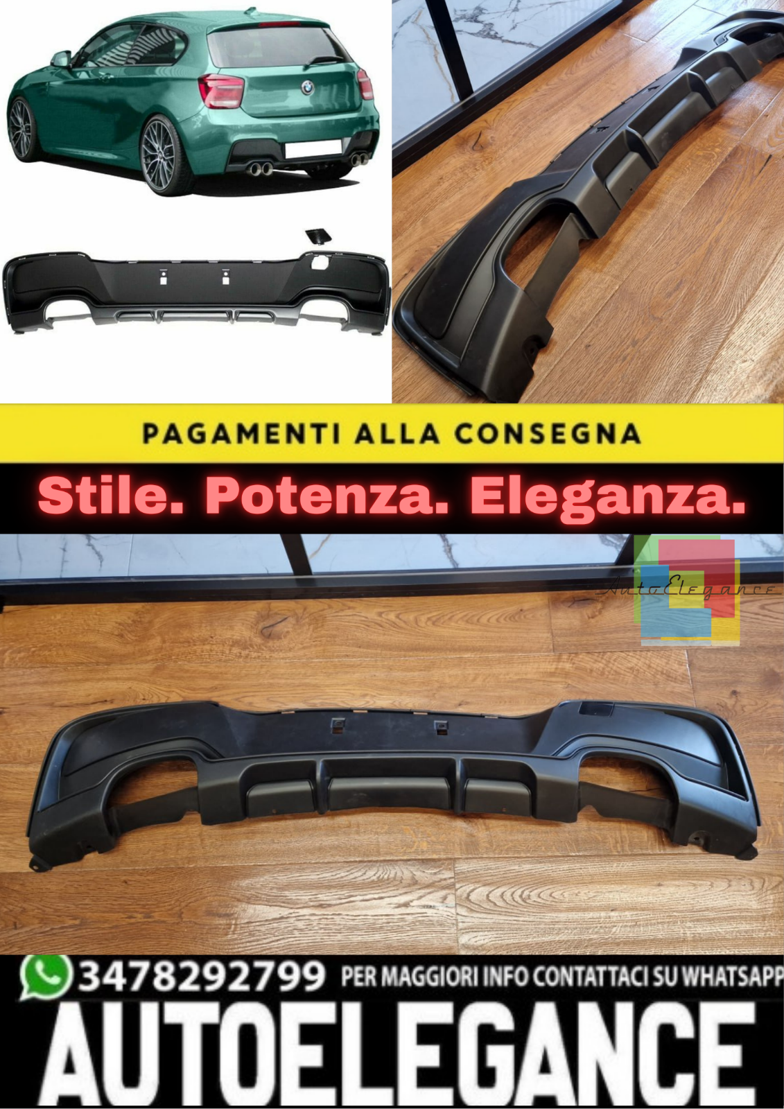 Difusor Adecuado Para BMW Serie 1 F20 2011-2014 MSPORT GREZZO