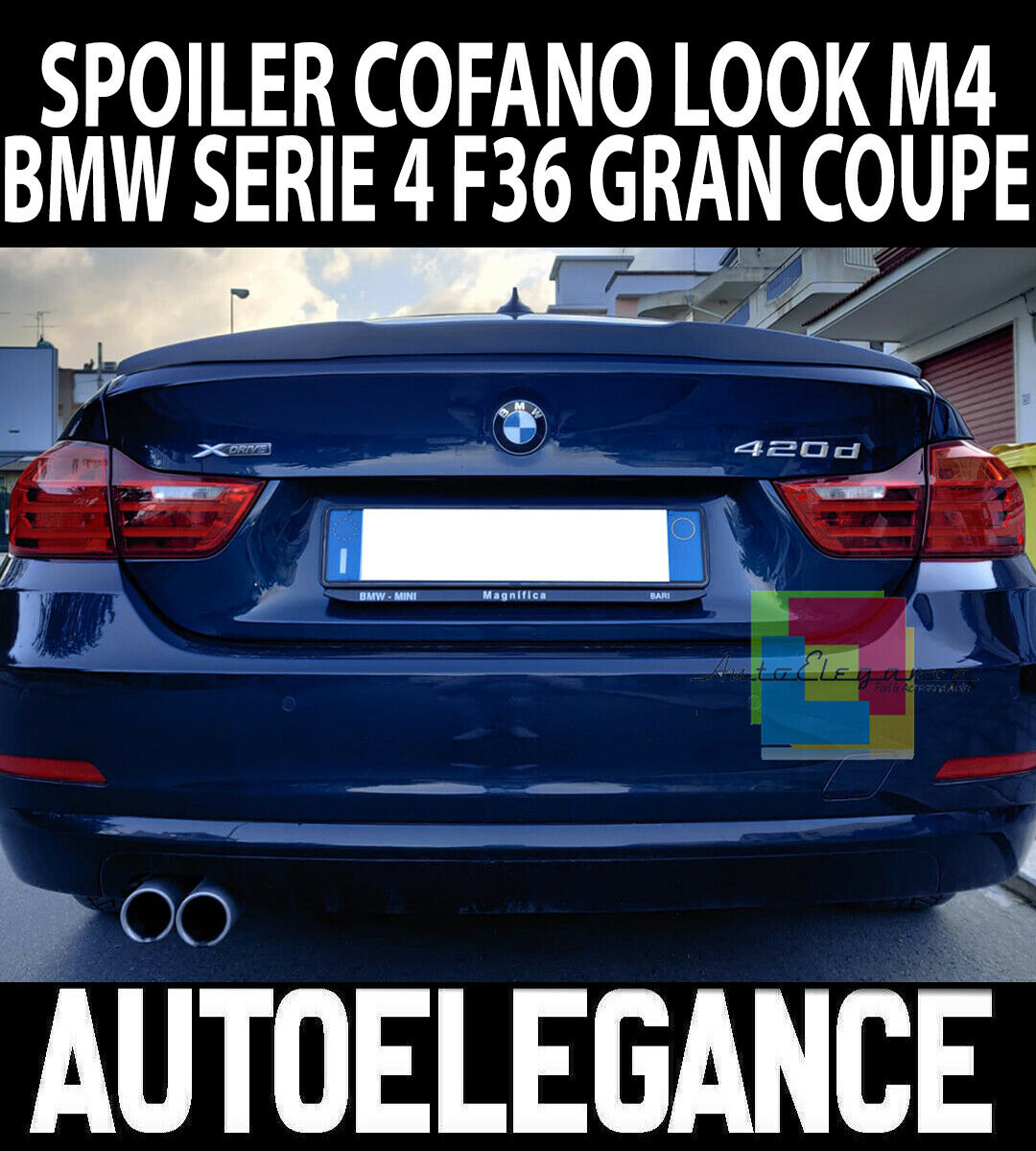 BMW Serie 4 F36 Gran Coupe Heckspoiler Sul Motorhaube M4 ABS / Kunststoff
