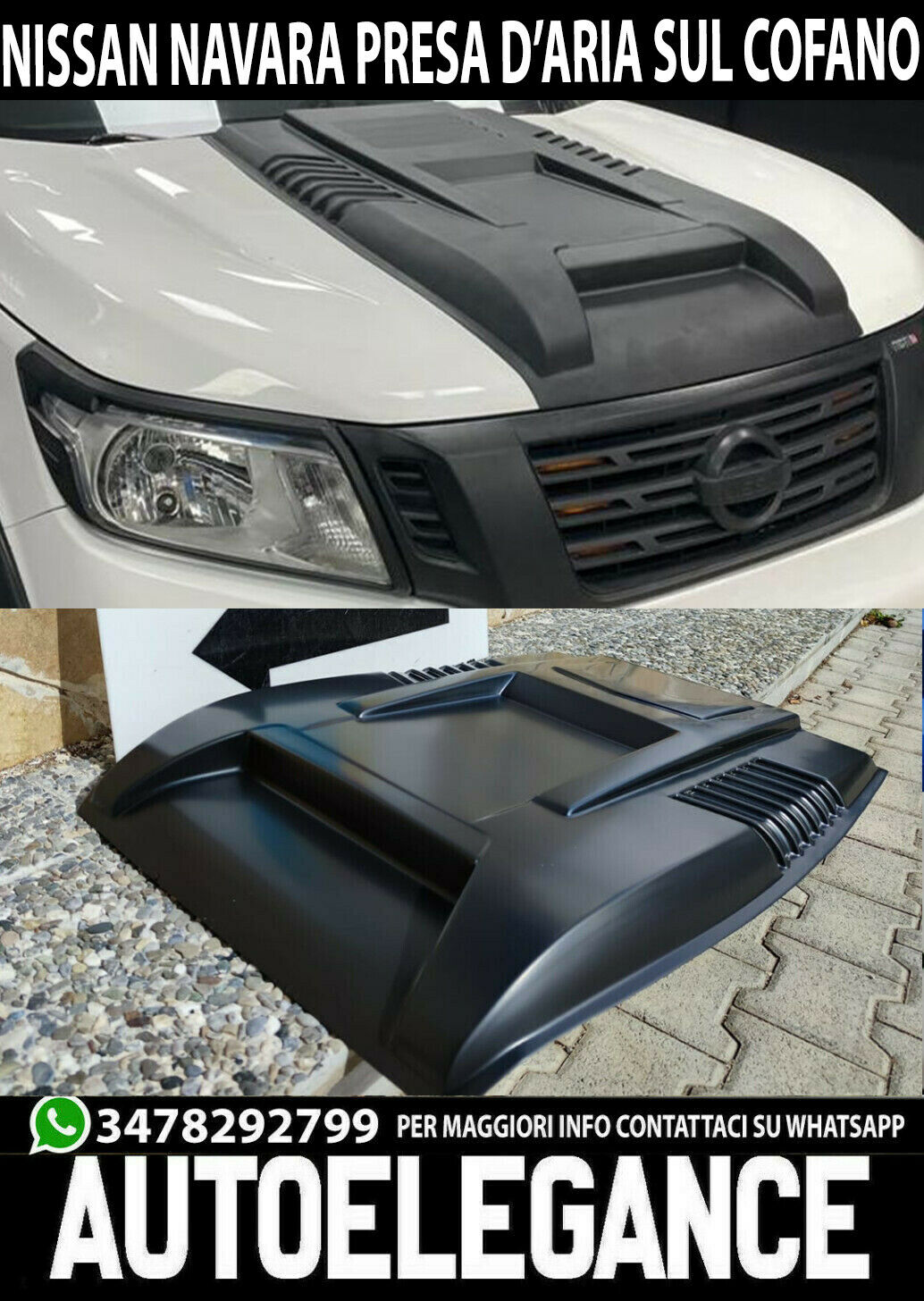 NISSAN NAVARA 2015+ PRESA D'ARIA SUL COFANO LOOK SPORTIVO - ABS -