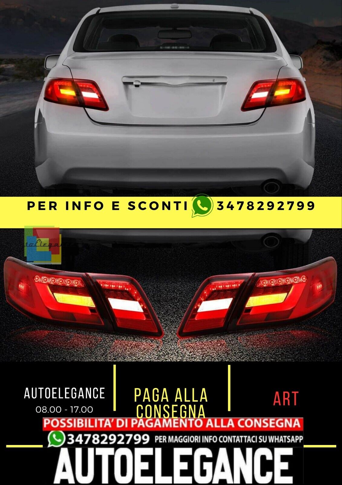 Fanali posteriori Full LED per Toyota Camry XV40 Gen Sedan 2006-2011