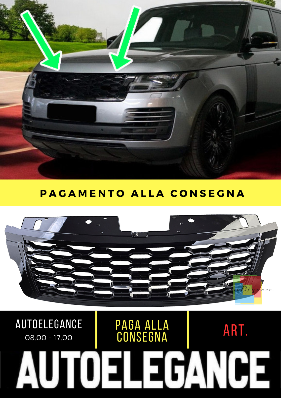 Griglia Sport Nero Lucido adatto per Range Rover Vogue L405 18-22