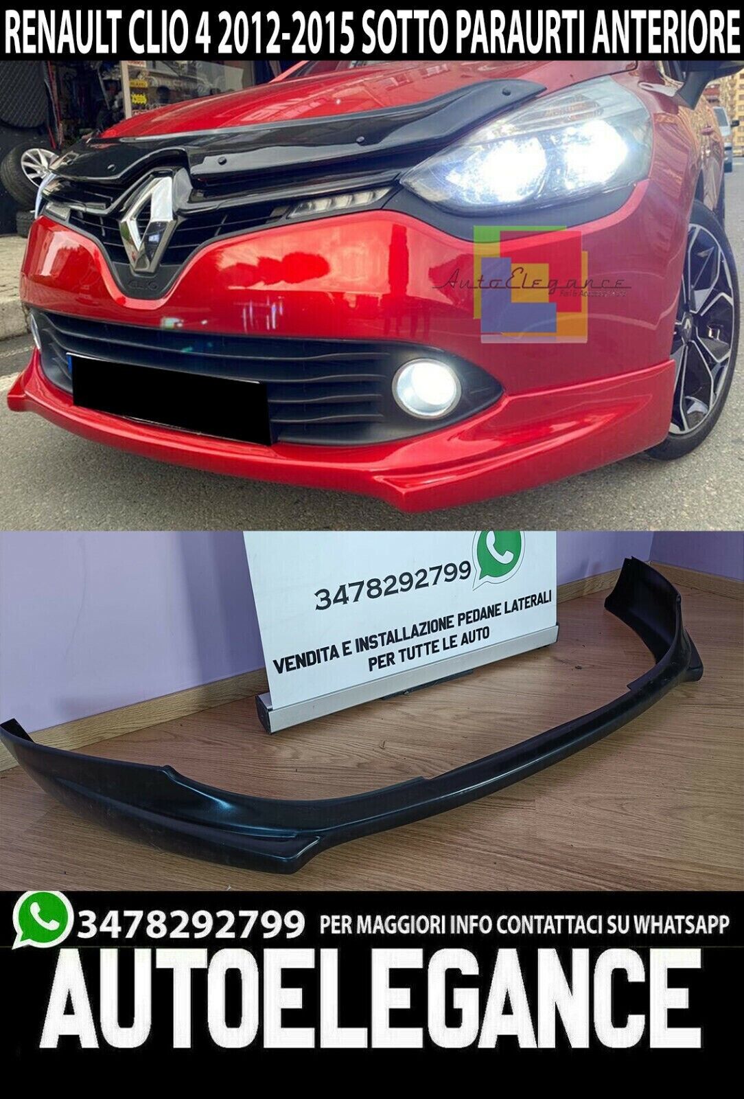 RENAULT CLIO IV 2012-2015 PARACHOQUES DELANTERO BAJO ABS LOOK RS SPORT