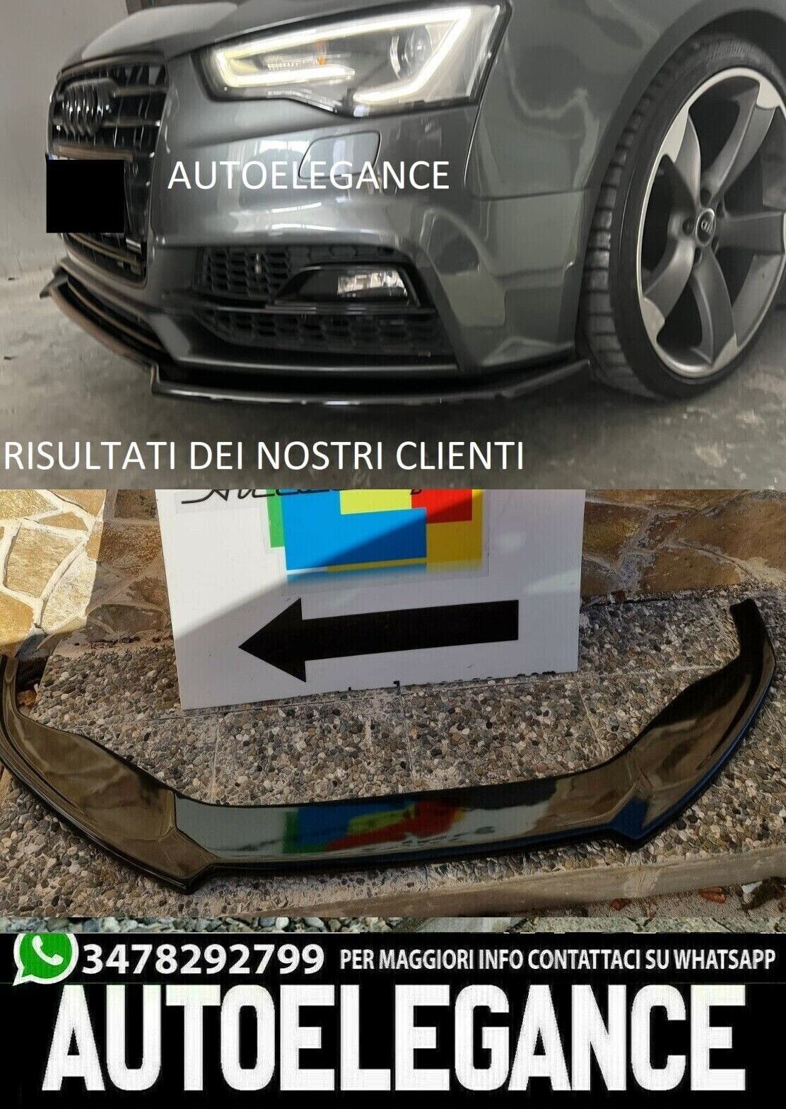 SPLITTER UNTER STO&szlig;STANGE AUDI A5 FACELIFT ABS FRONT BUMPER SLINE