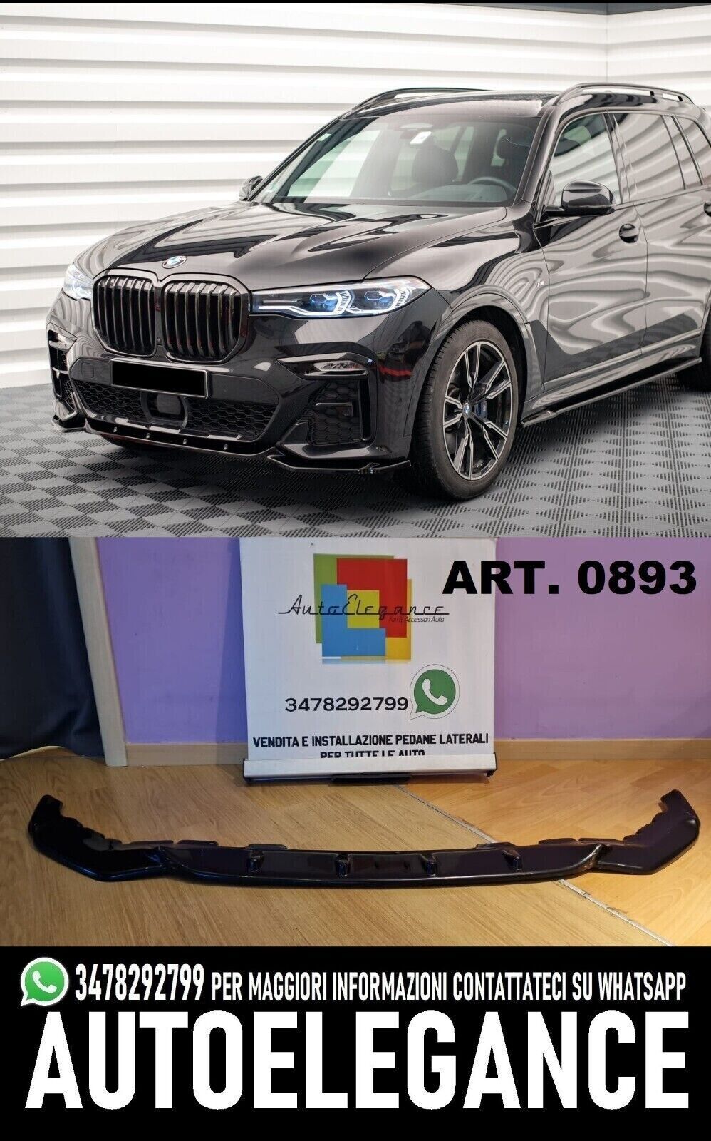 LAME DE PARE-CHOCS AVANT POUR BMW X7 G07 MSPORT EN ABS NOIR BRILLANT