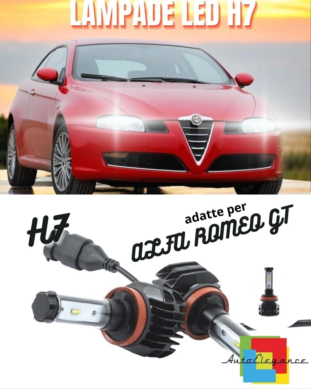KIT LED H7 6000K CANBUS XENON 9800 LM LUMEN ALFA ROMEO GT