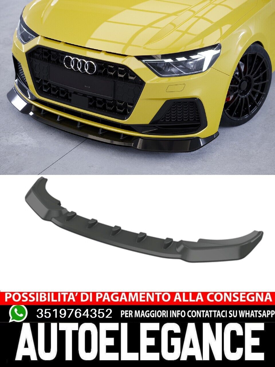 Spoiler sous pare-chocs avec ABE pour Audi A1 (Type GB) CSL328