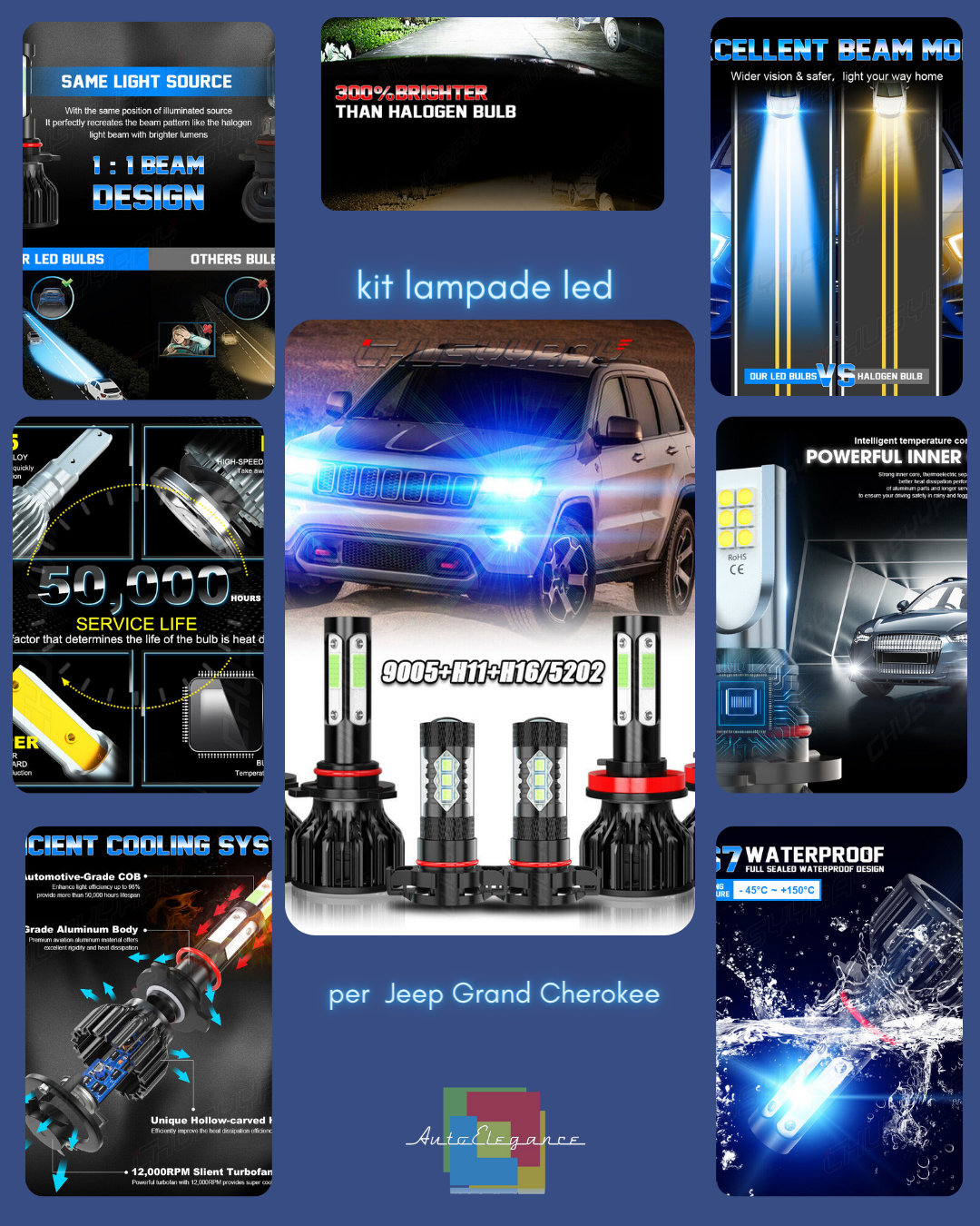 Set Ampoules LED Adapt&eacute; pour Jeep Grand Cherokee