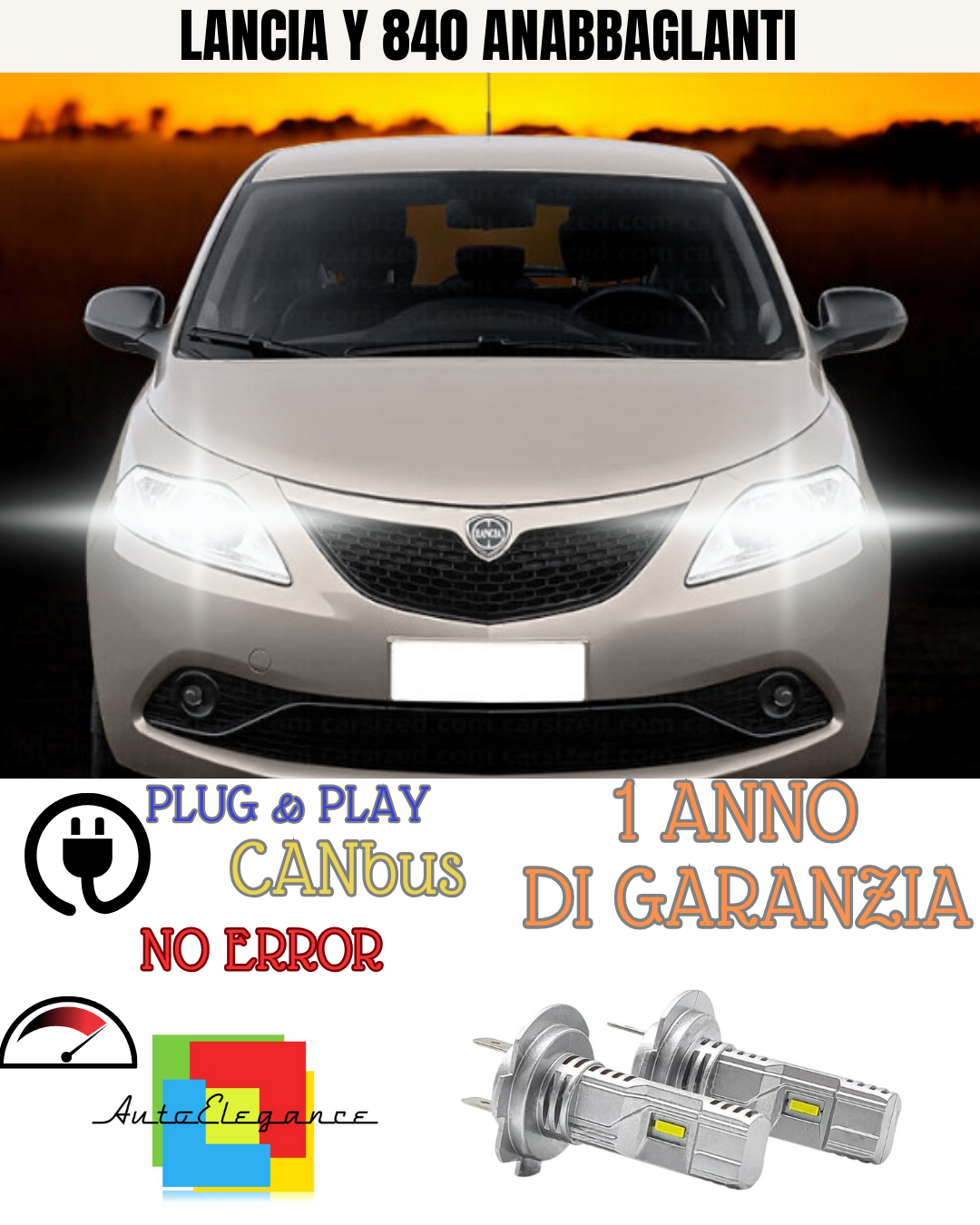 🔥KIT LED LANCIA Y 840 H7 6000K BIANCO ANABBAGLIANTI 🔥