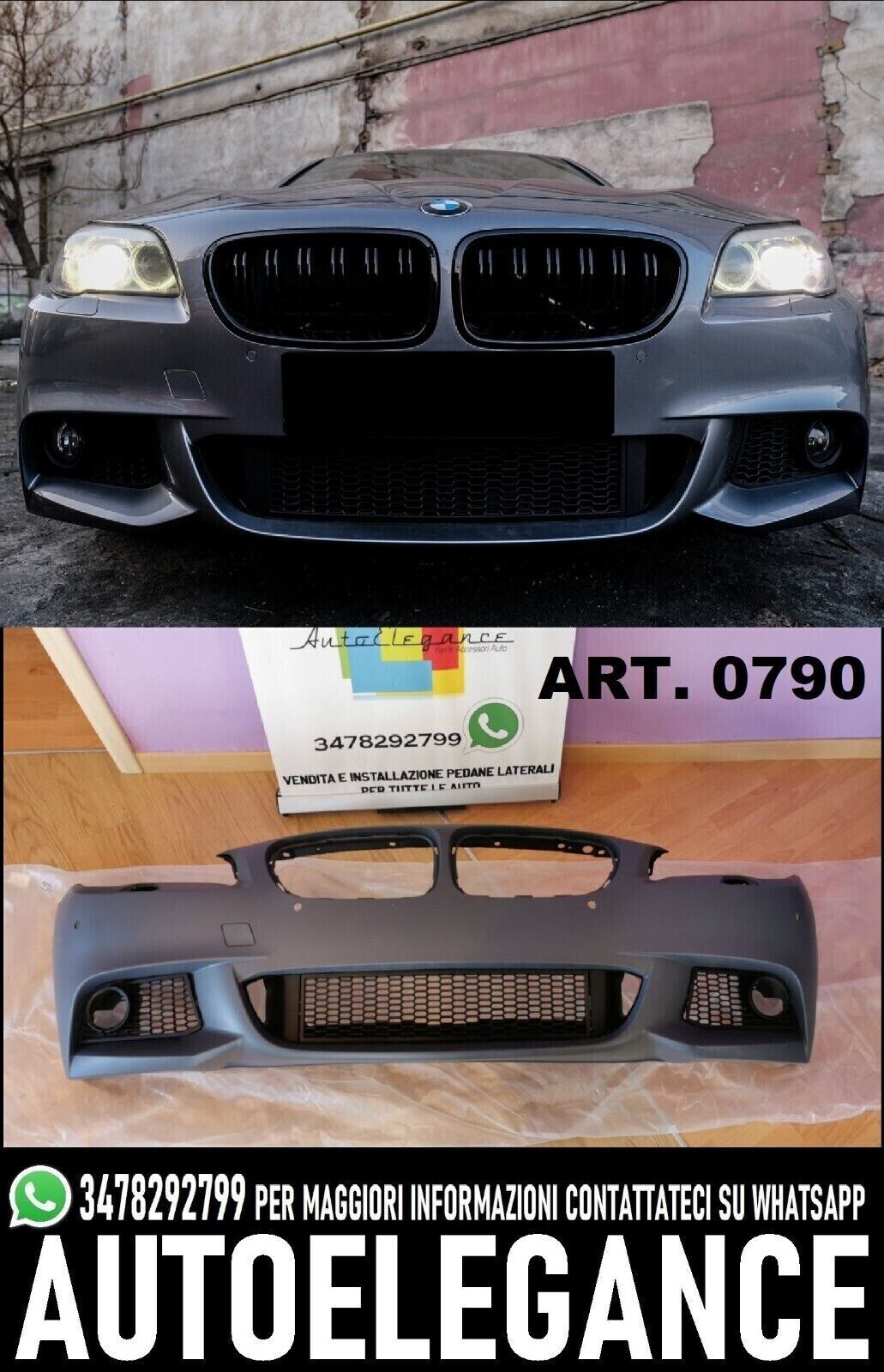 Paraurti anteriore centrale per BMW serie 5 F10 F11 M-Tech 09-17 per ACC