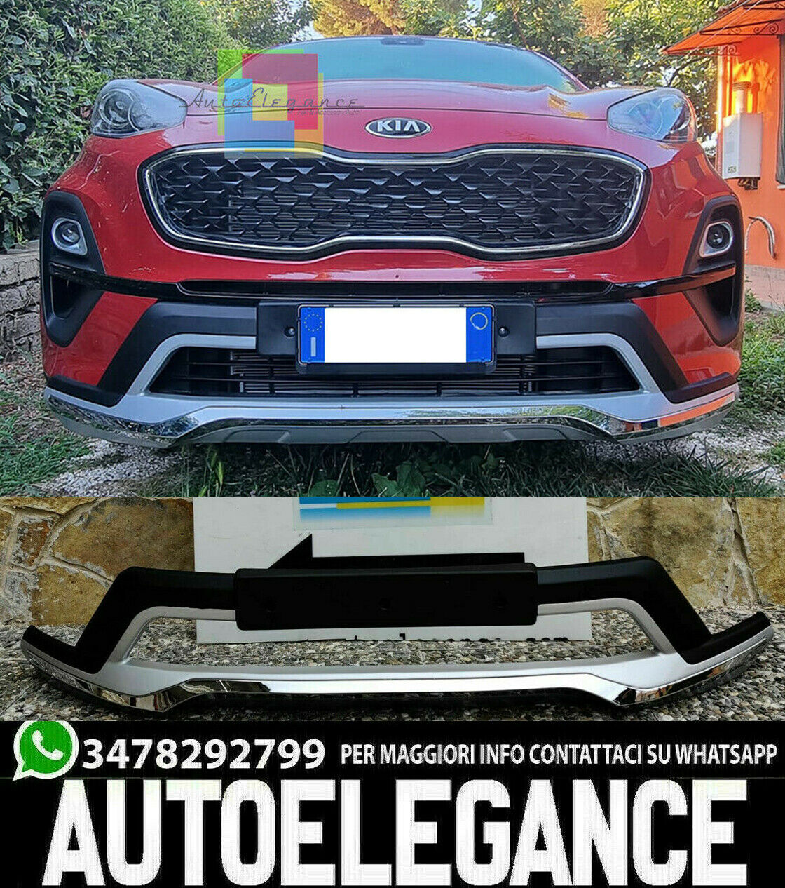 KIA SPORTAGE QL 2019+ SPOILER SOTTO PARAURTI ANTERIORE ABS