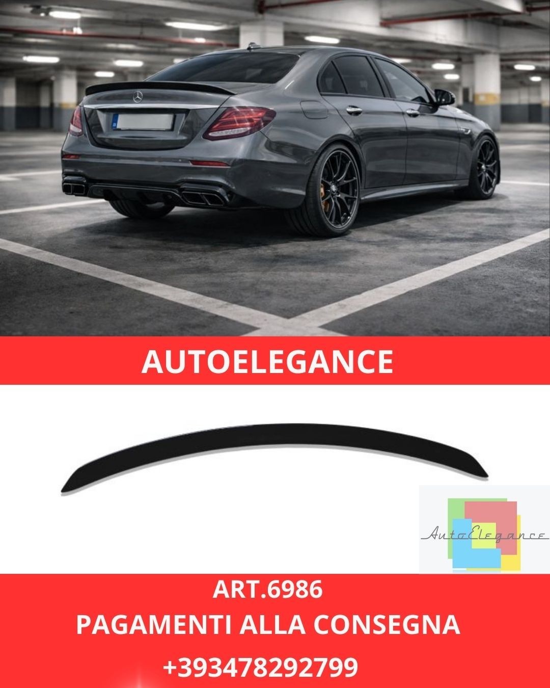 ART.6986 Spoiler compatible avec Mercedes Classe E W213 (2016-2022)