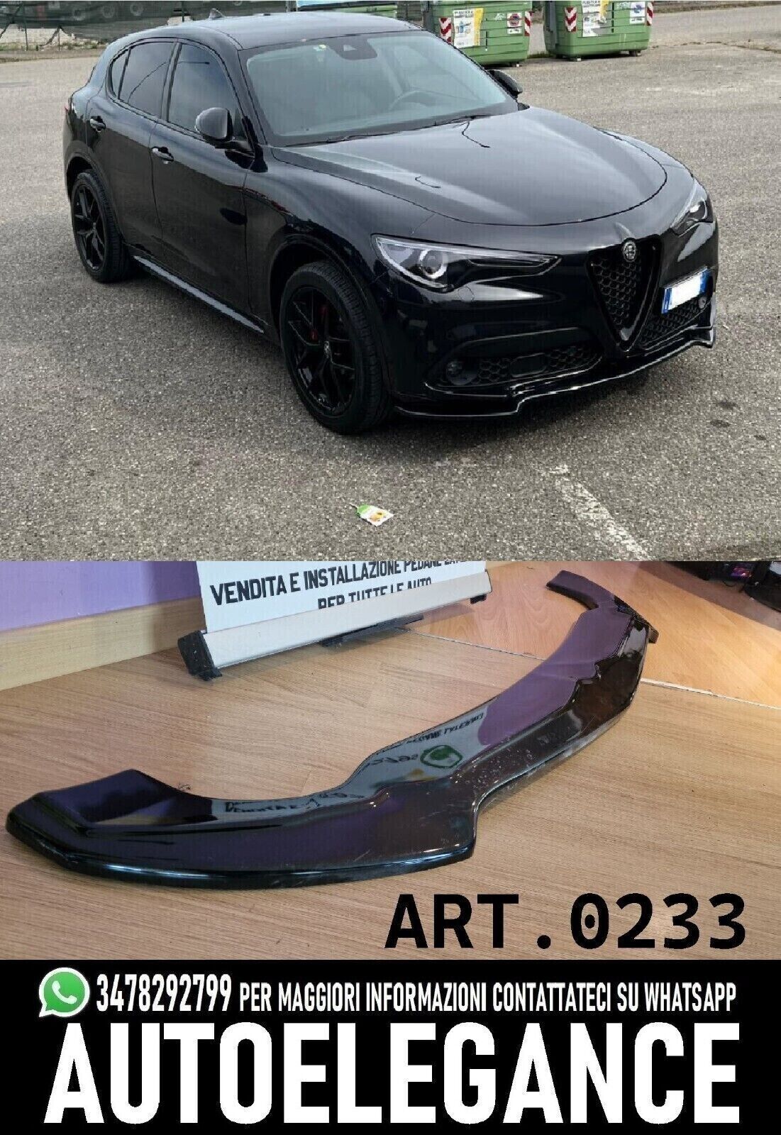 LAME POUR ALFA ROMEO STELVIO LAME DE PARE-CHOC AVANT ABS NOIR BRILLANT