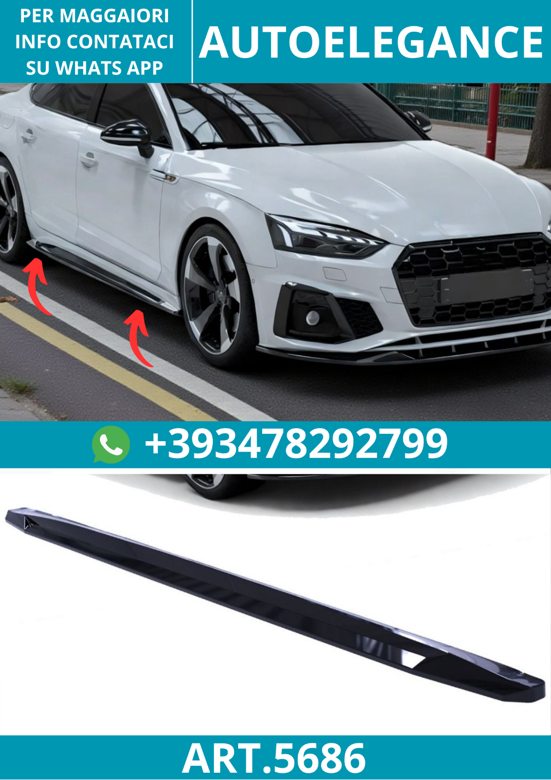 5686?Minigondel seitlich passend f&uuml;r Audi S5 / A5 S-Line F5 Facelift 19-24?