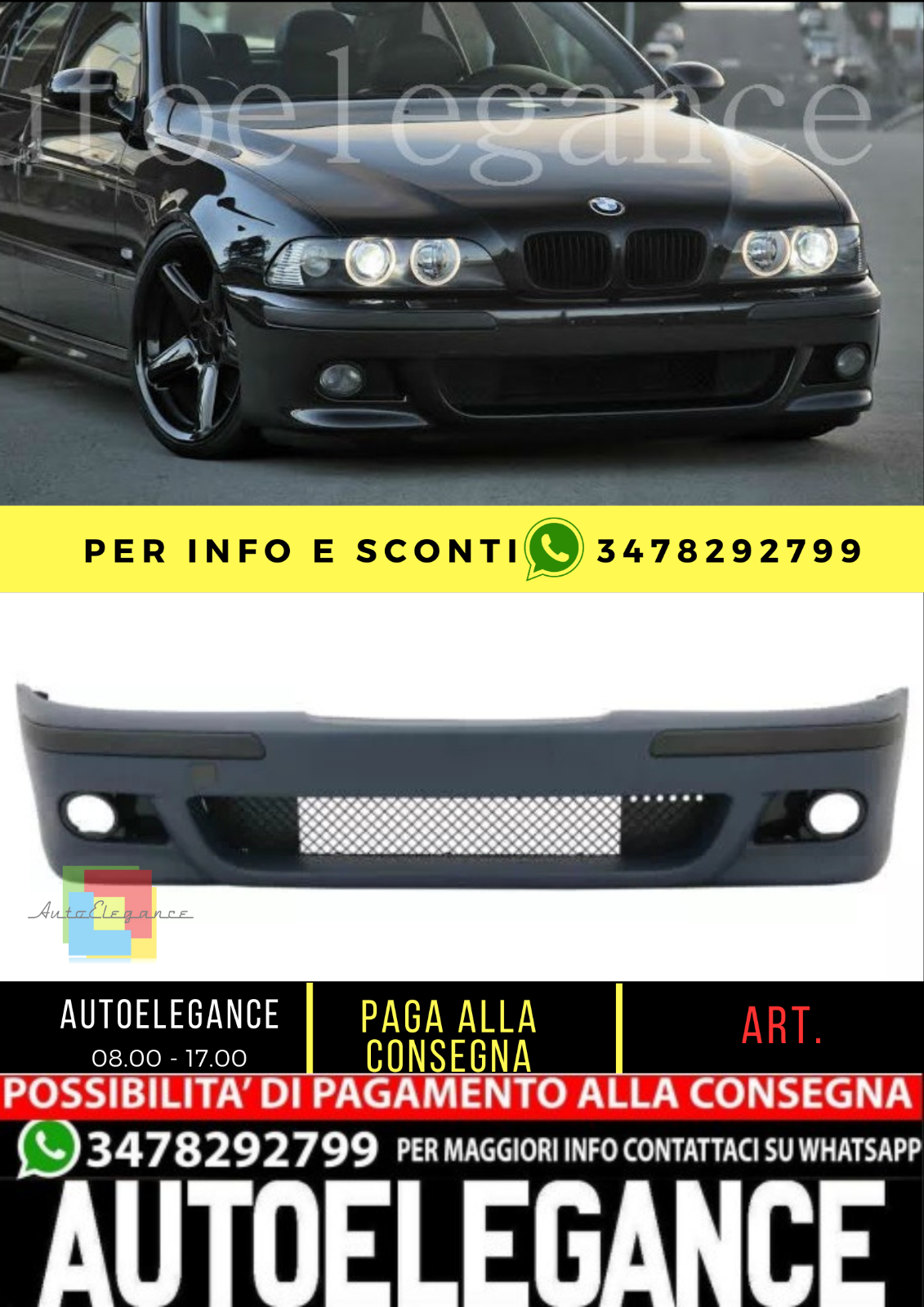 Frontsto&szlig;stange Und Nebelscheinwerfer Hell F&uuml;r BMW Serie 5 E39 1995-2003 M5 Lo