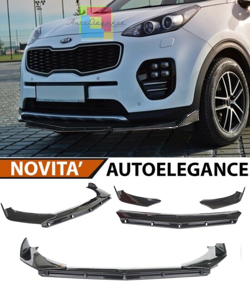 KIA SPORTAGE QL 2015+ PARACHOQUES DELANTERO SPLITTER LOOK NEGRO BRILLO RS - 3P