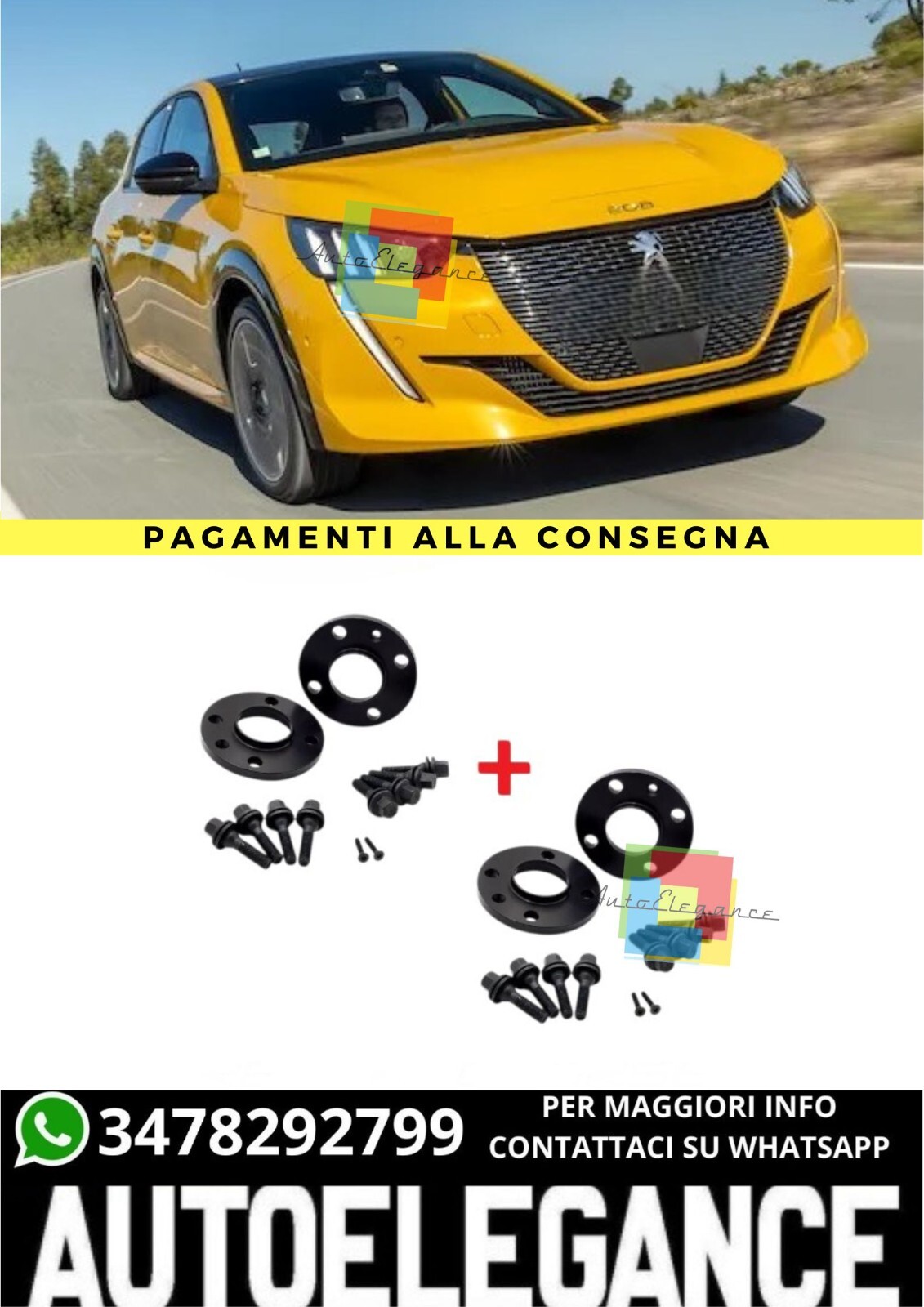 KIT 4 DISTANZIALI  16+20mm adatto per PEUGEOT 208 II dal 2019