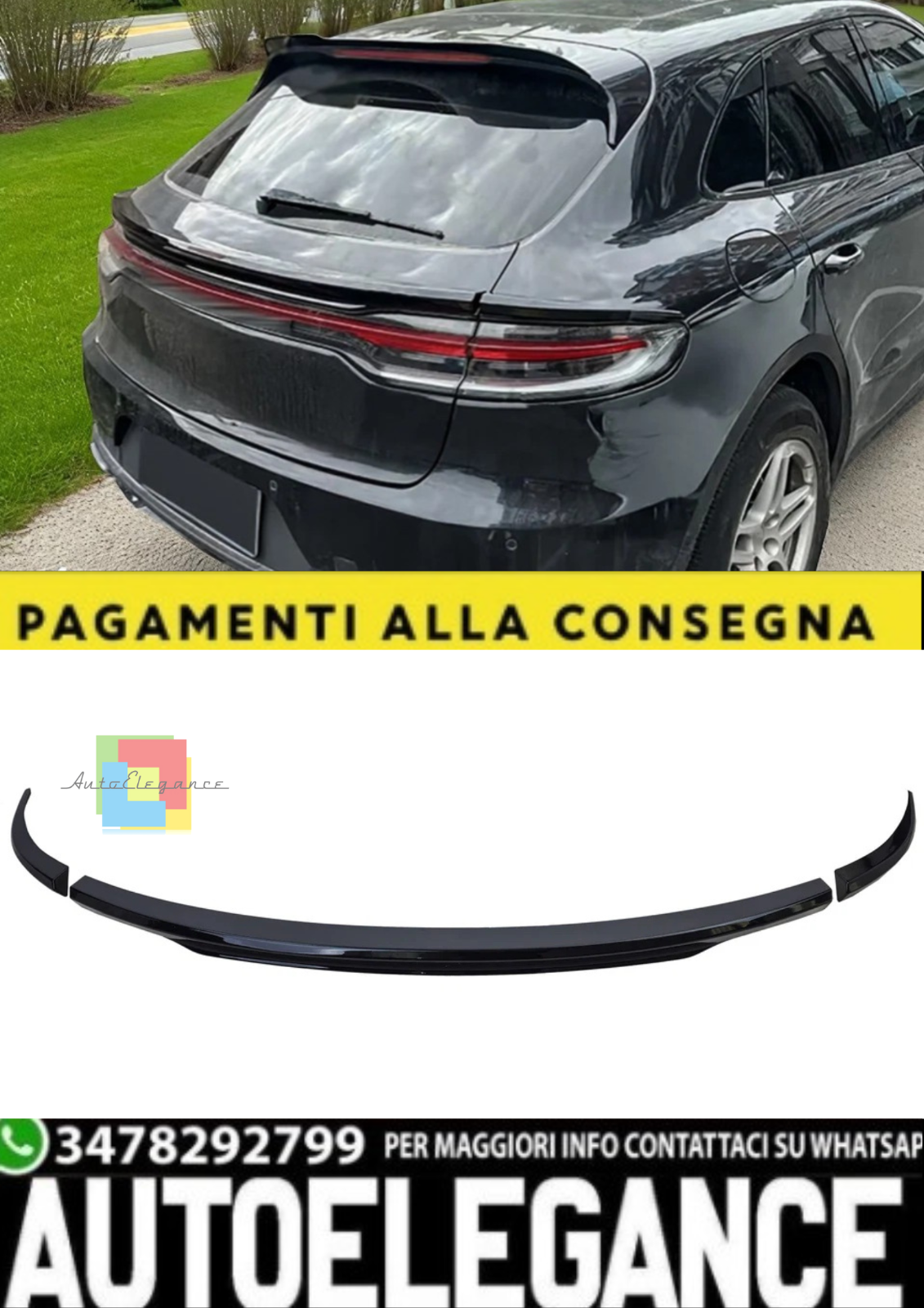 Heckspoiler Lip Schwarz Gl&auml;nzend f&uuml;r Porsche Macan 2018&ndash;2021 &ndash;