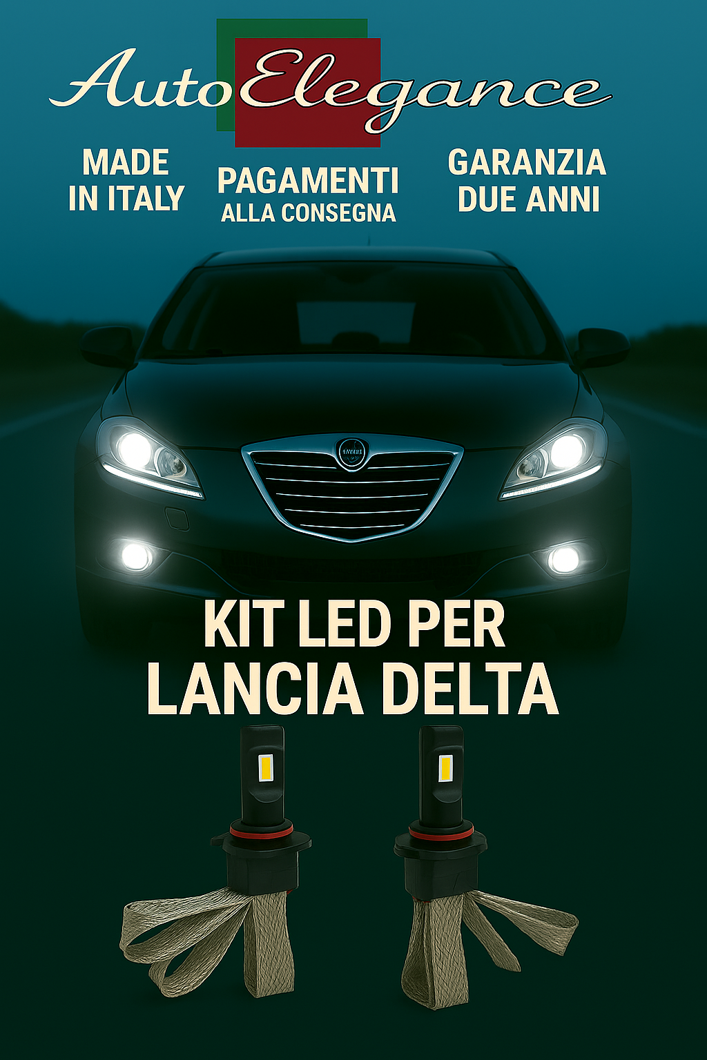 Set LED H7 Route 6000K pour Lancia Delta III Blanc Canbus