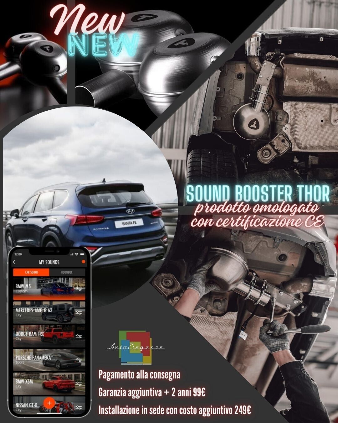 Sound Booster Thor Suono Sportivo Scarico adatto per HYUNDAI SANTA SUV DM 08-23